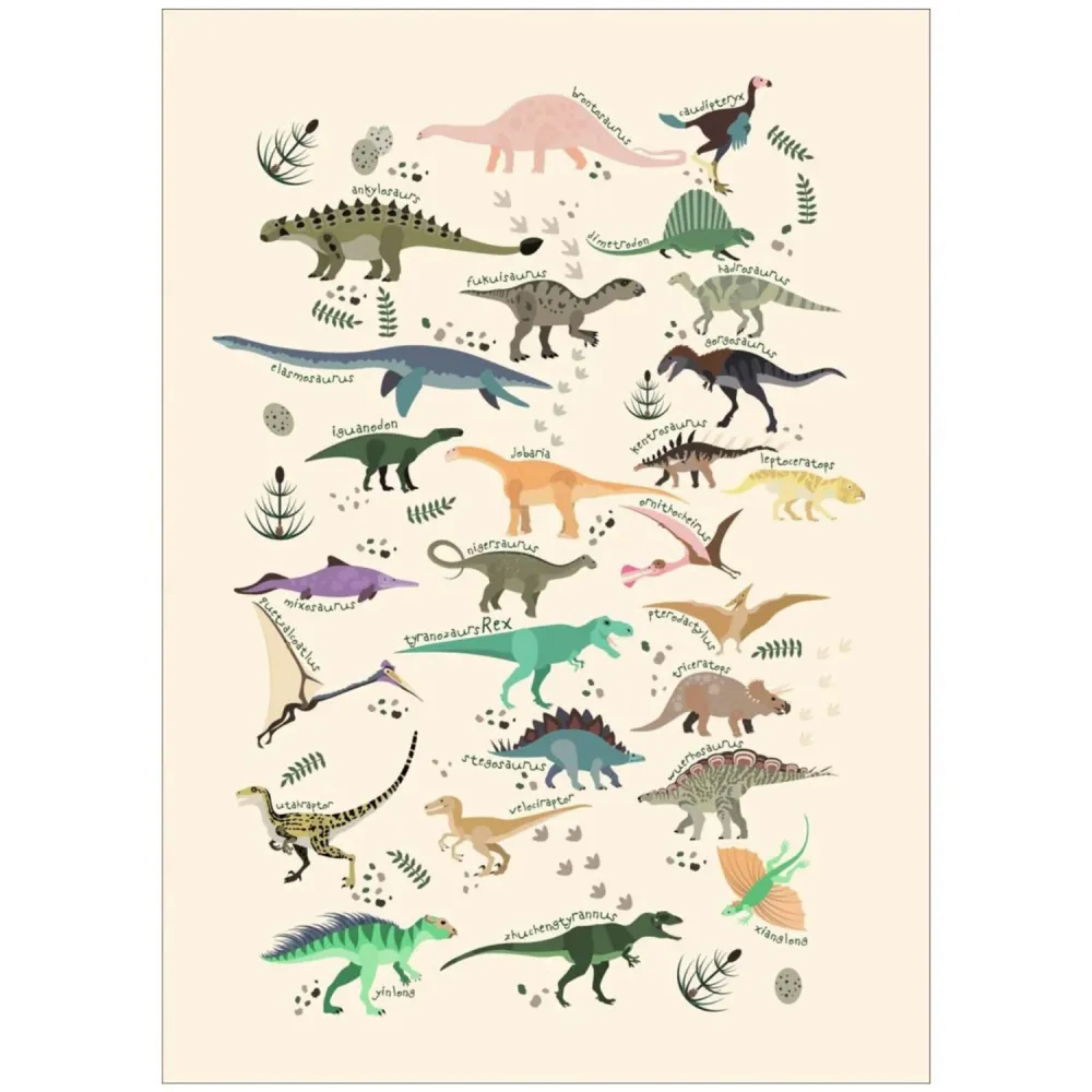 Poster & Frame Citatplakat - Dinosaurer Ll – Børneplakat