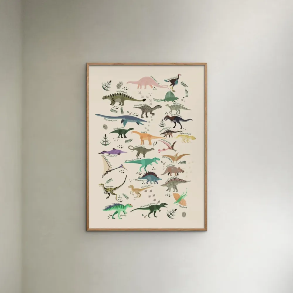 Poster & Frame Citatplakat - Dinosaurer Ll – Børneplakat