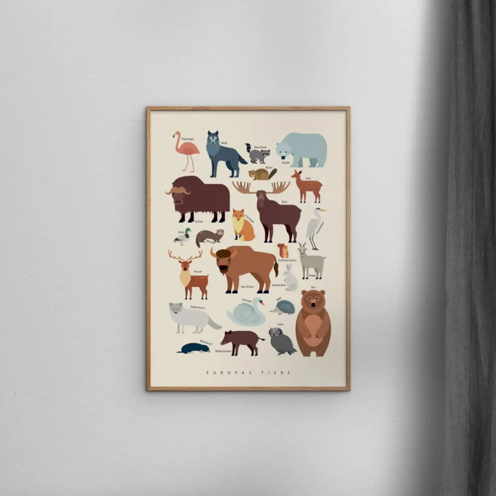 Poster & Frame Citatplakat - Europas Tiere