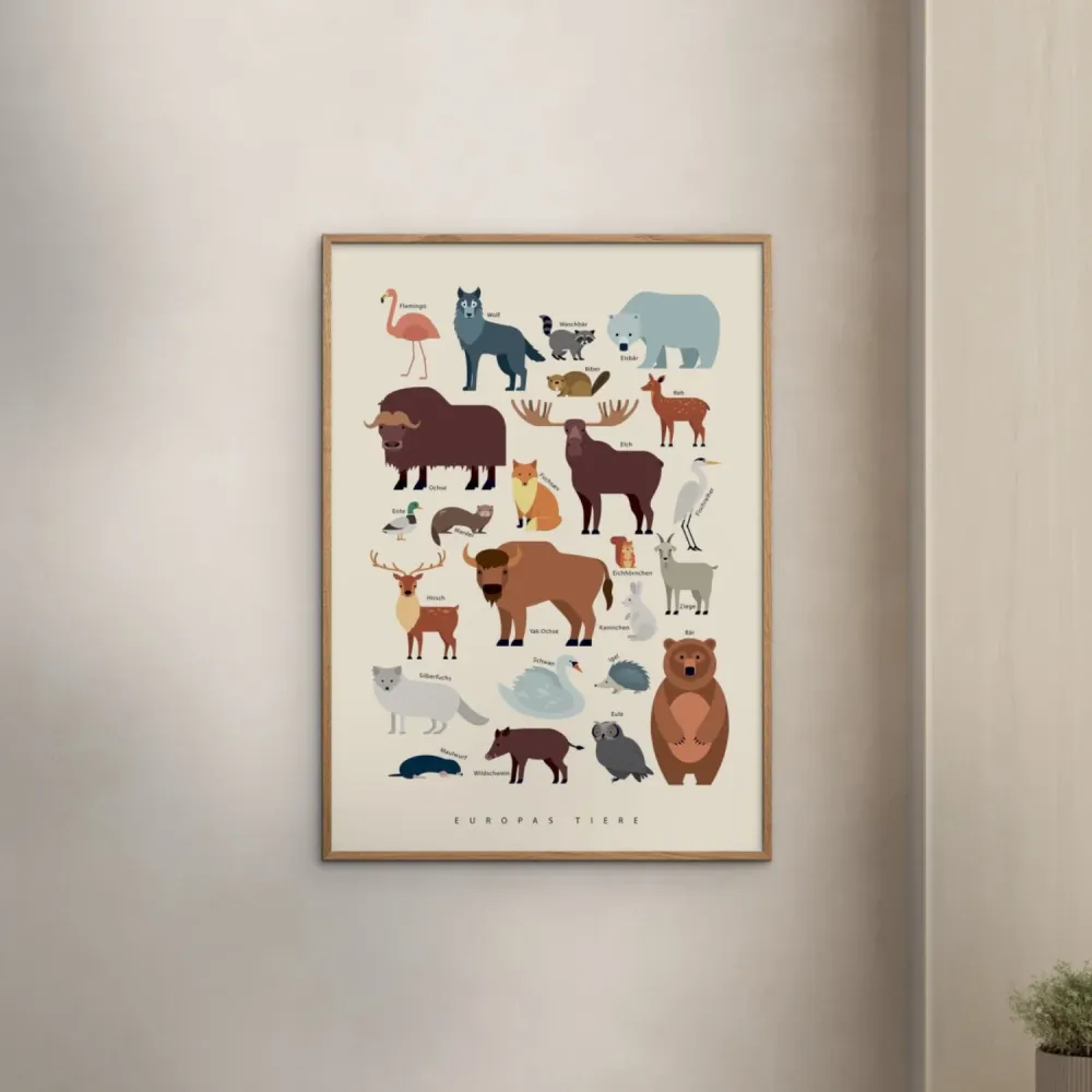 Poster & Frame Citatplakat - Europas Tiere