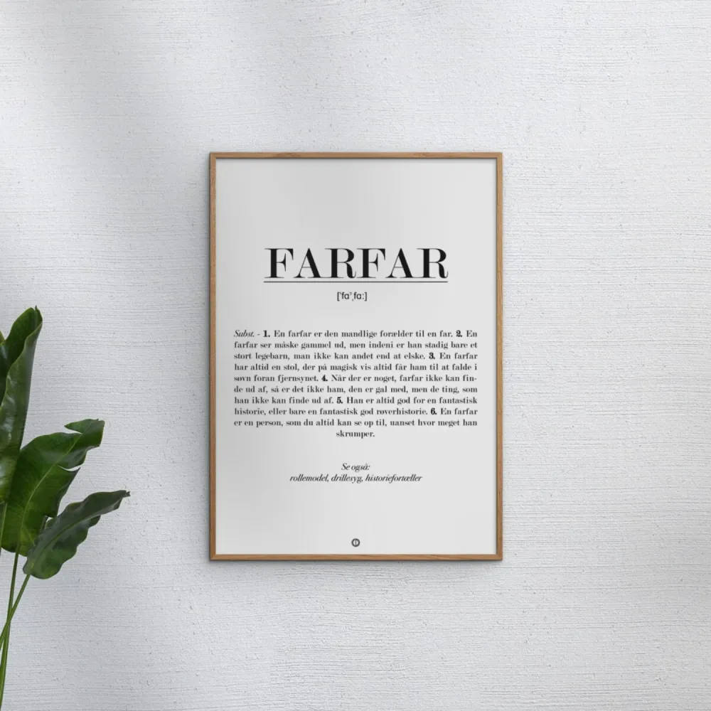 Poster & Frame Citatplakat - Farfar Definition