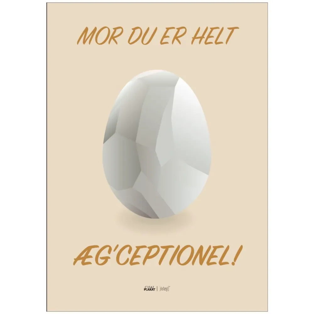 Poster & Frame Citatplakat - Du Er Æg'ceptionel