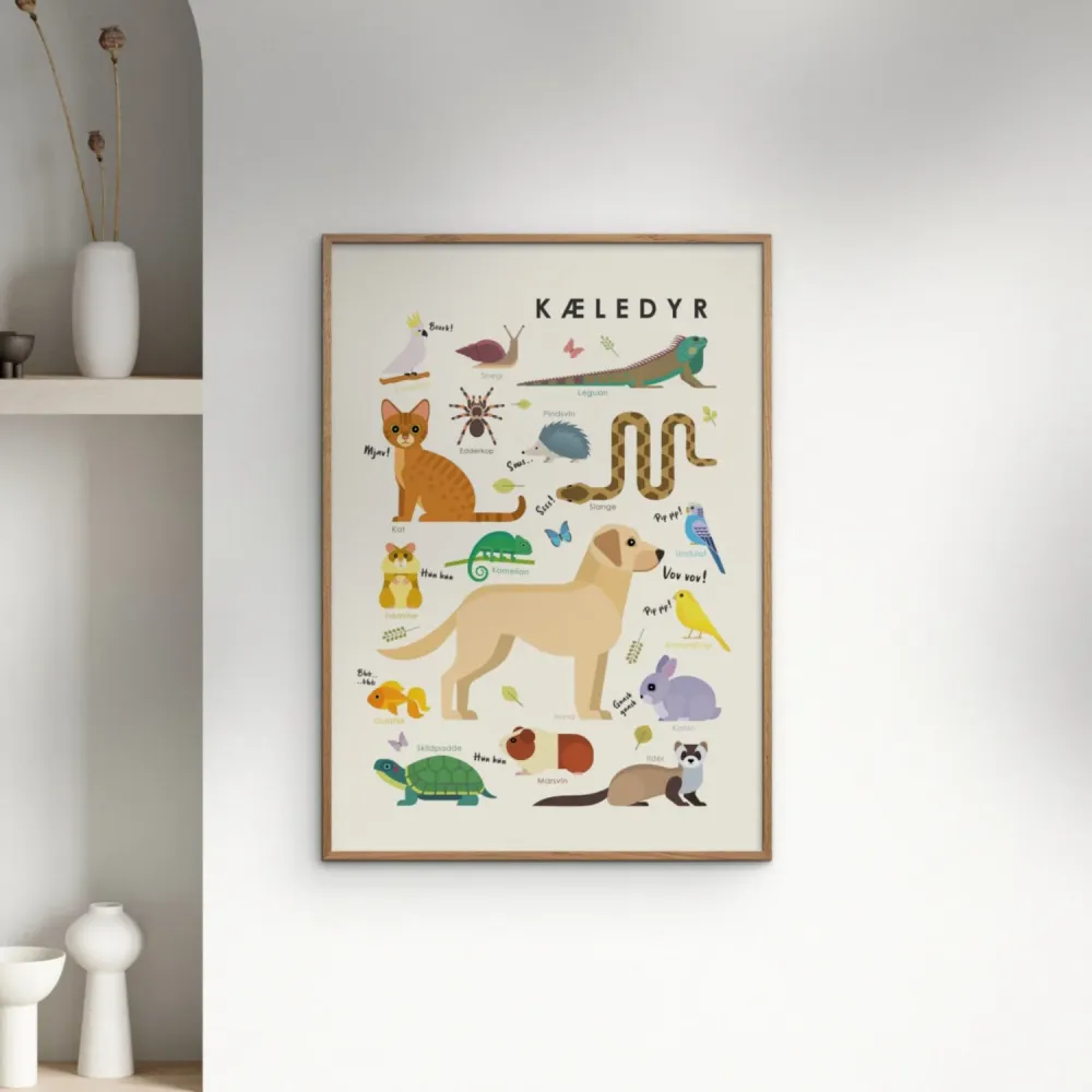 Poster & Frame Citatplakat - Kæledyr – Børneplakat
