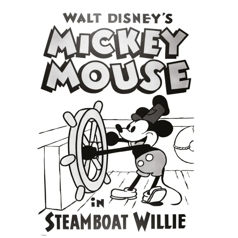 Poster & Frame Disney - Mickey Steamboat Willie