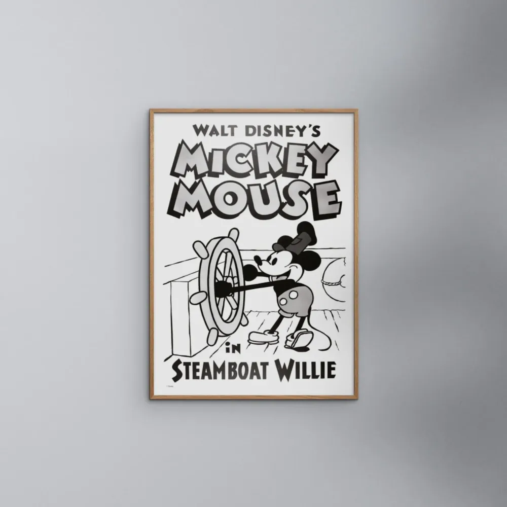 Poster & Frame Disney - Mickey Steamboat Willie