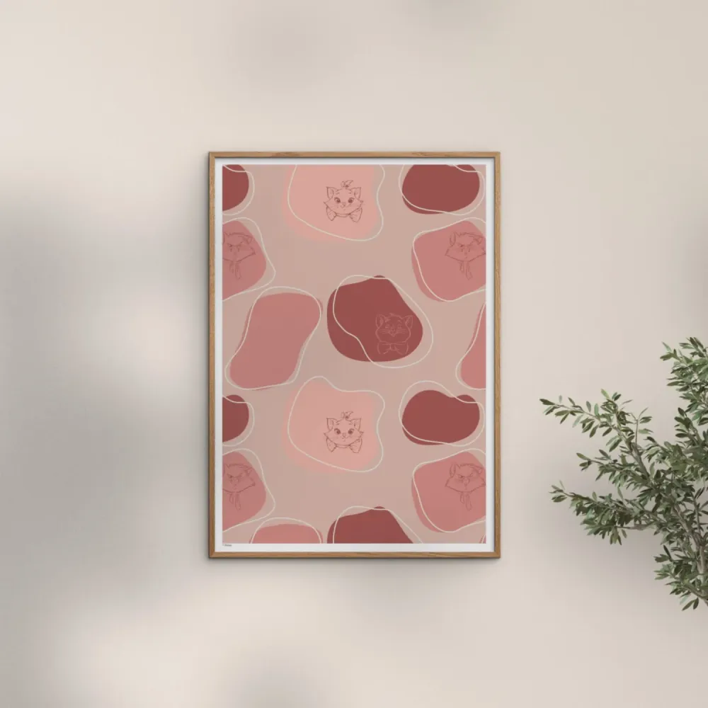 Poster & Frame Disney - Pink & Red Aristocats