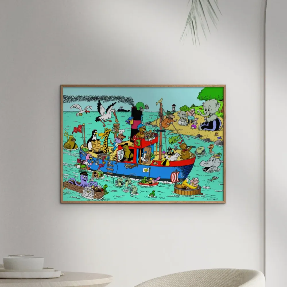Poster & Frame Rasmus Klump - Fiskekutter