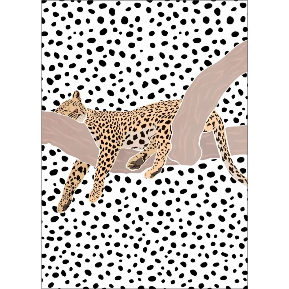Poster & Frame Sarah Manovski - Leopard Sleeping Polkadots
