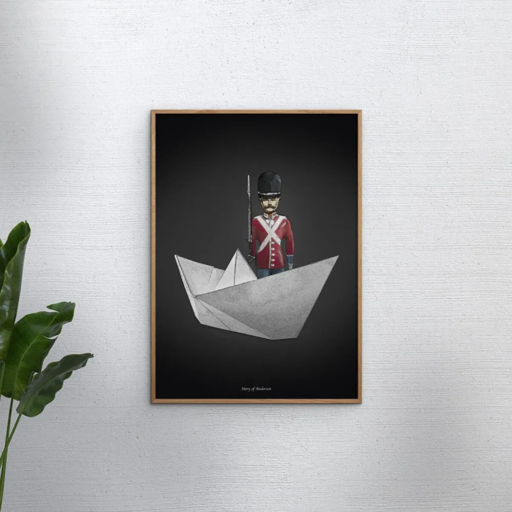 Poster & Frame Story Andersen - Den Standhaftige Tindsoldat - Hvid/Sort Baggrund