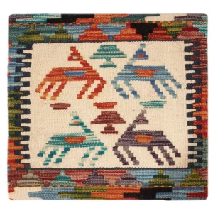 Pute - Flodhest square - 50 x 50 cm - flerfarget