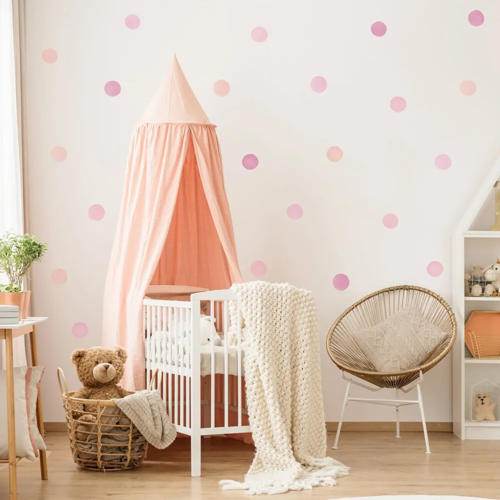 Rosa miks polkadot veggklistremerker