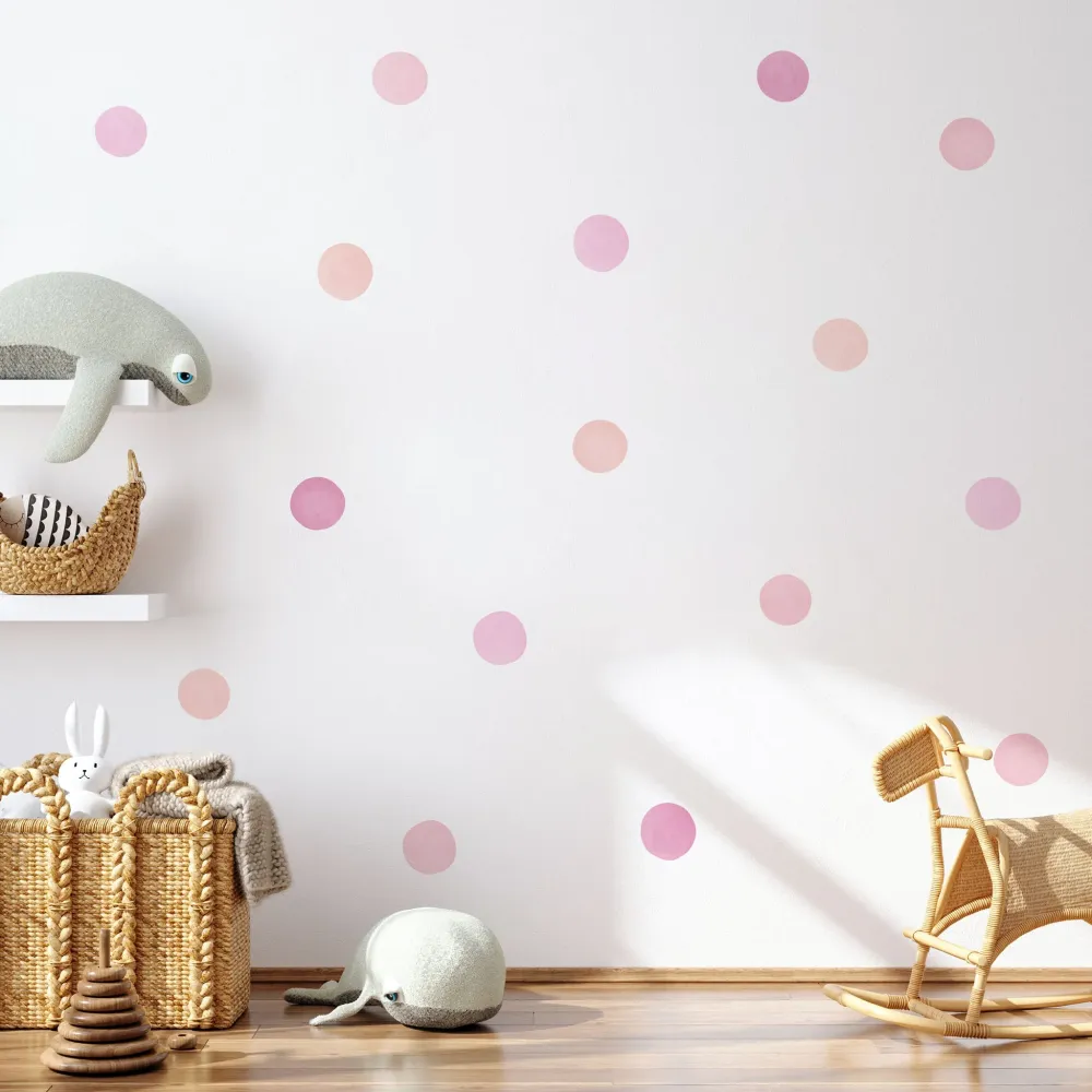 Rosa miks polkadot veggklistremerker