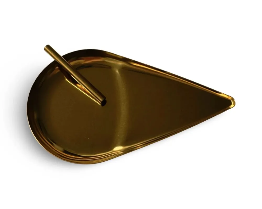 SET Gold Dråpe/Tåre – Elegant trekkpapir & rør