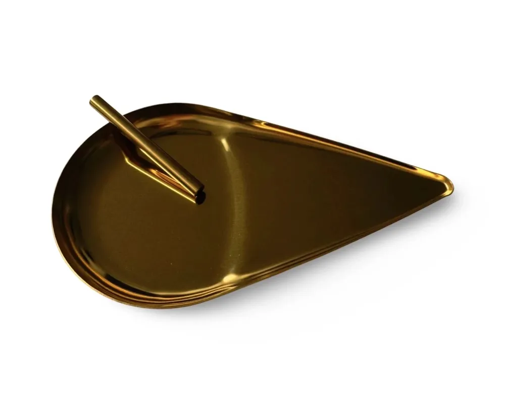 SET Gold Dråpe/Tåre – Elegant trekkpapir & rør