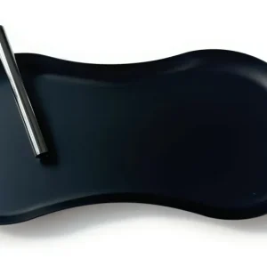 Sett „Matt Schwarz & Chrome Oval“ – Metall trekkunderlag + rør