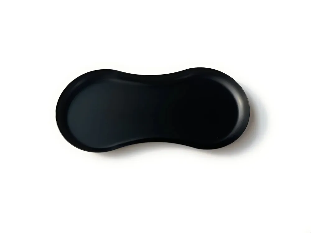 Sett „Matt Schwarz & Chrome Oval“ – Metall trekkunderlag + rør