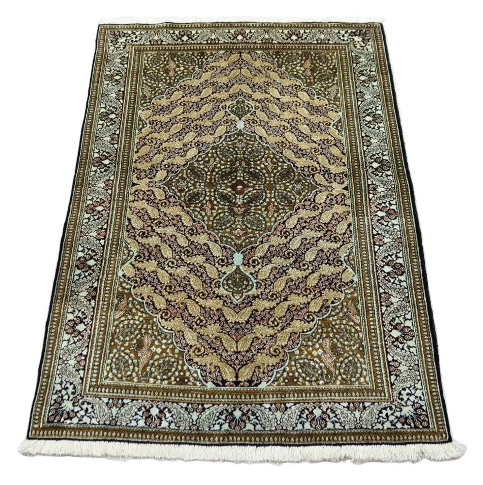 Silketeppe - Ghom Silk - Premium - 163 x 109 cm - mørkeblå
