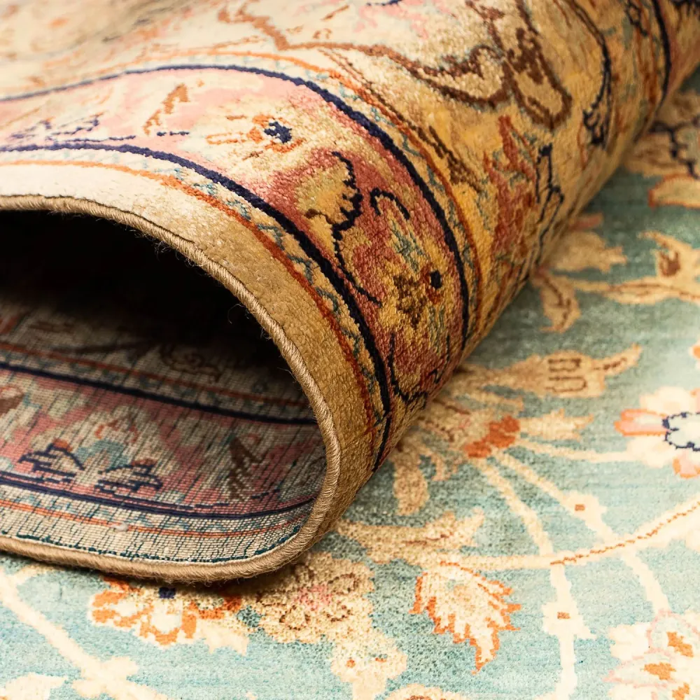 Silketeppe - Ghom Silk - Premium - 216 x 132 cm - mørkeblå