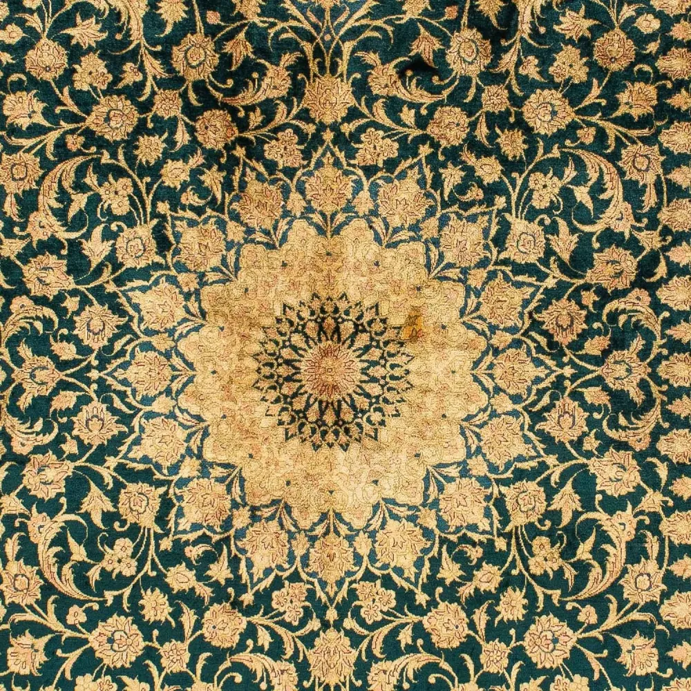 Silketeppe - Ghom Silk - Premium - 216 x 132 cm - mørkeblå