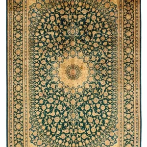 Silketeppe - Ghom Silk - Premium - 216 x 132 cm - mørkeblå