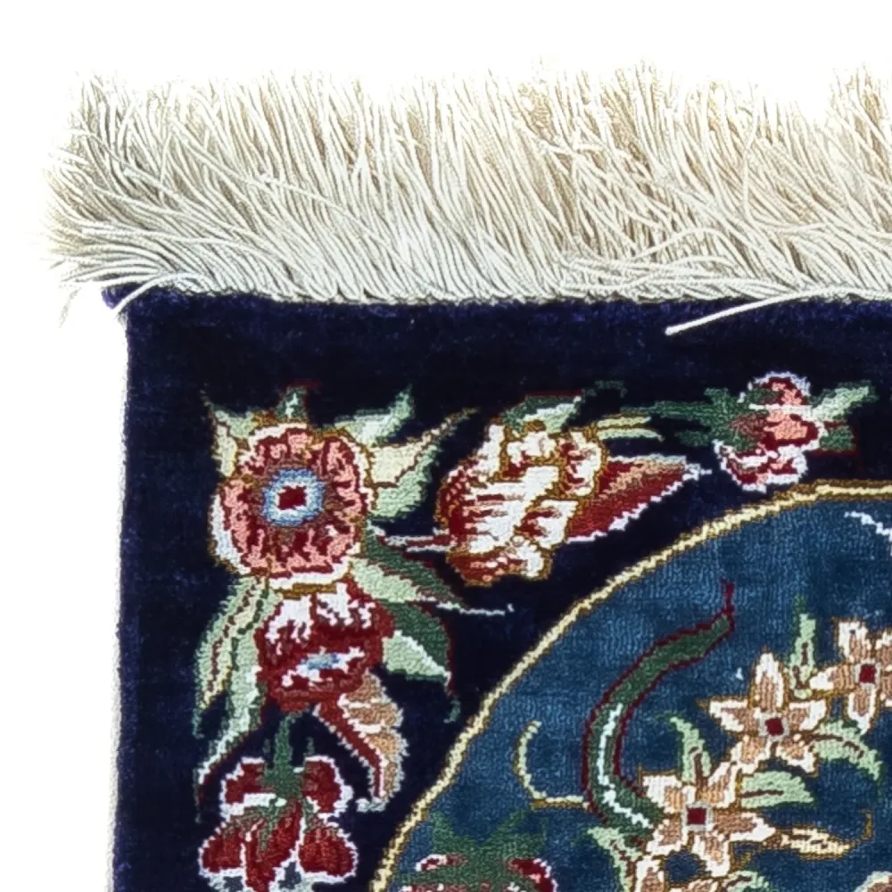 Silketeppe - Ghom Silk - Premium - 40 x 28 cm - mørkeblå