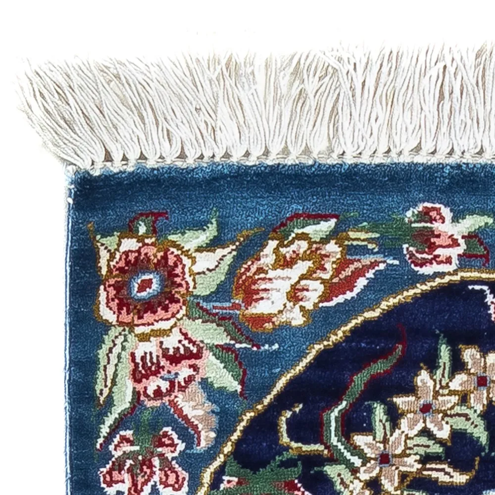 Silketeppe - Ghom Silk - Premium - 40 x 28 cm - mørkeblå