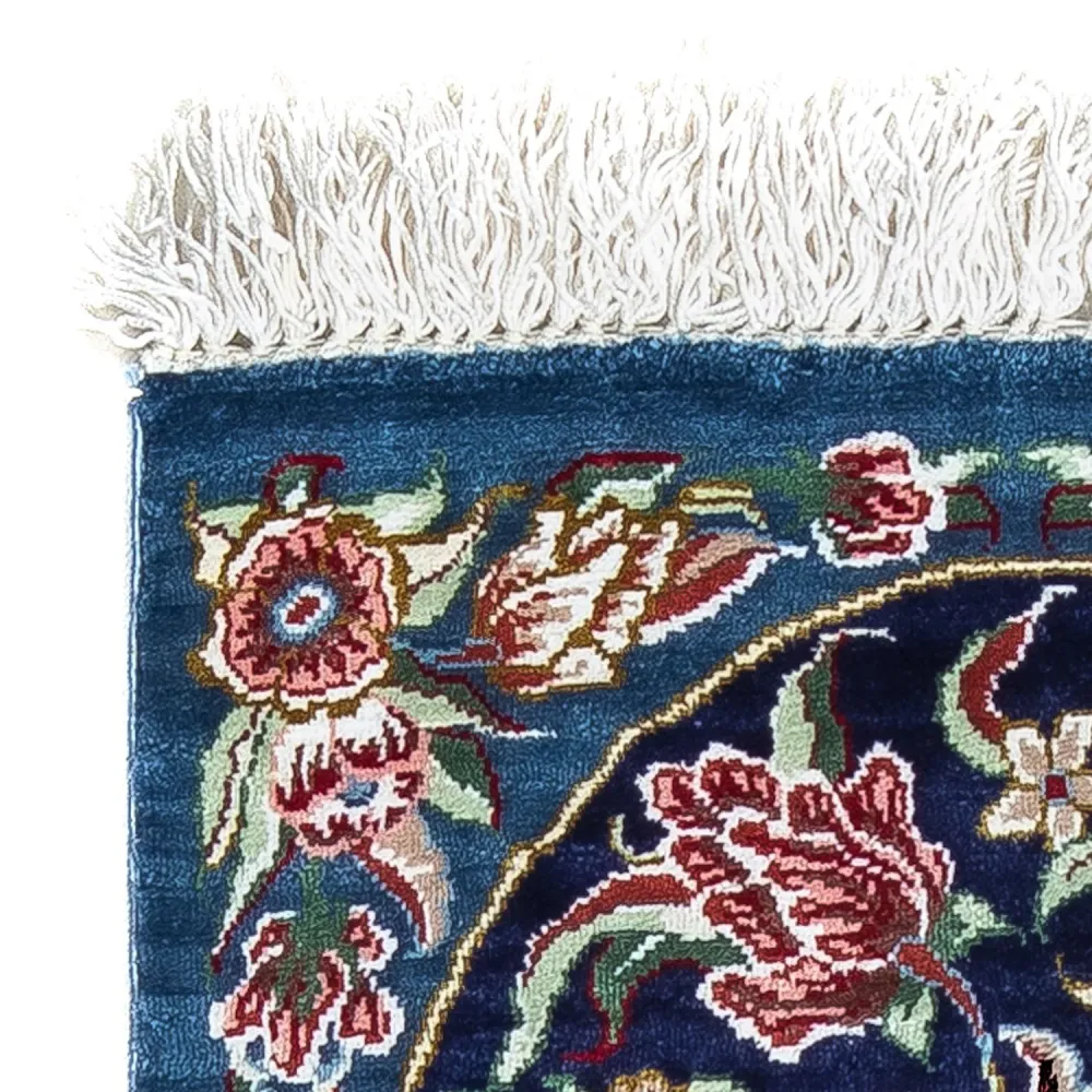 Silketeppe - Ghom Silk - Premium - 40 x 28 cm - mørkeblå