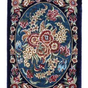 Silketeppe - Ghom Silk - Premium - 40 x 28 cm - mørkeblå