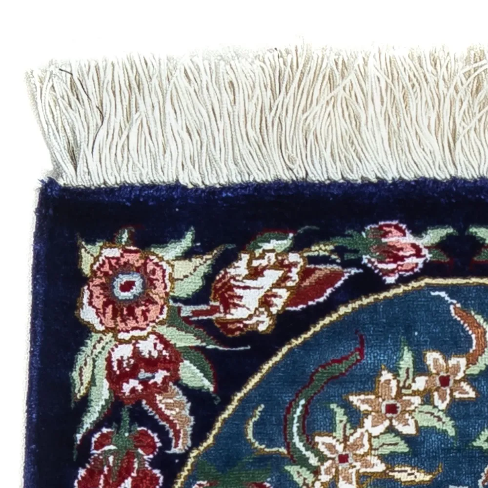 Silketeppe - Ghom Silk - Premium - 40 x 28 cm - mørkeblå