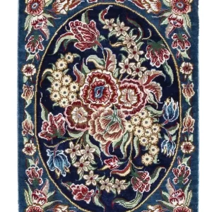 Silketeppe - Ghom Silk - Premium - 40 x 28 cm - mørkeblå