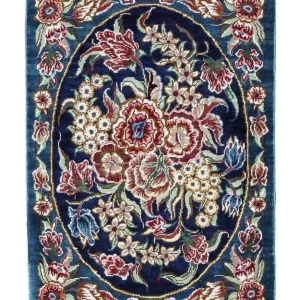 Silketeppe - Ghom Silk - Premium - 40 x 28 cm - mørkeblå