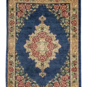 Silketeppe - Ghom Silk - Premium - 40 x 28 cm - mørkeblå
