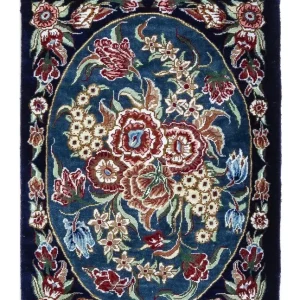 Silketeppe - Ghom Silk - Premium - 40 x 28 cm - mørkeblå