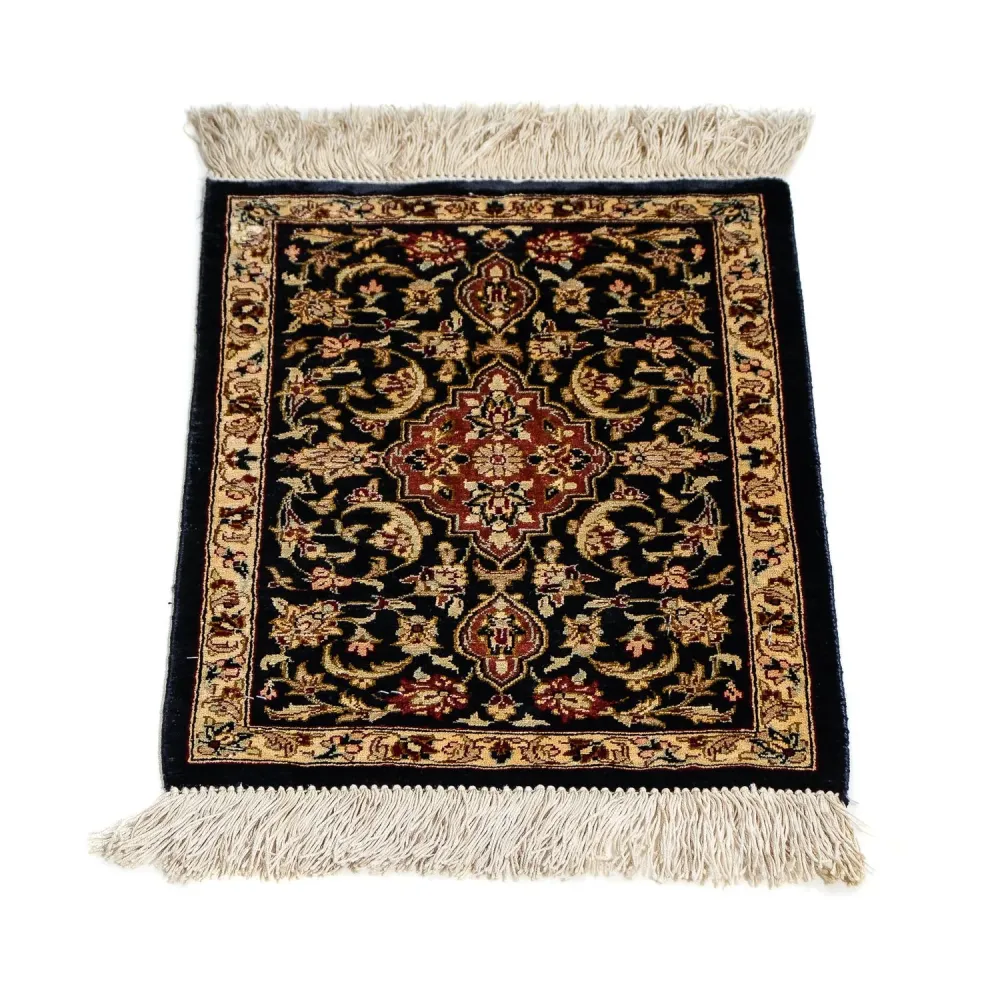 Silketeppe - Ghom Silk - Premium - 41 x 28 cm - mørkeblå