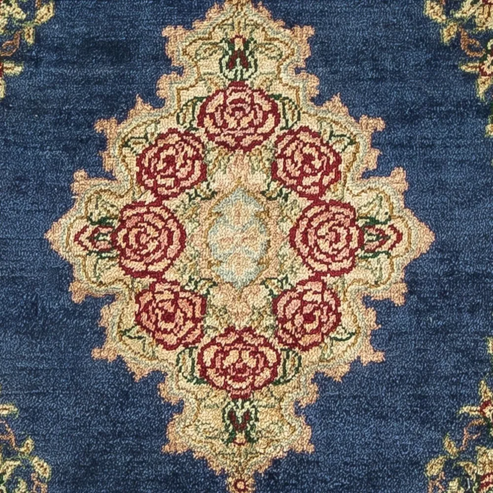 Silketeppe - Ghom Silk - Premium - 40 x 28 cm - mørkeblå
