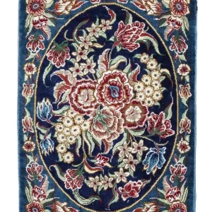 Silketeppe - Ghom Silk - Premium - 40 x 28 cm - mørkeblå