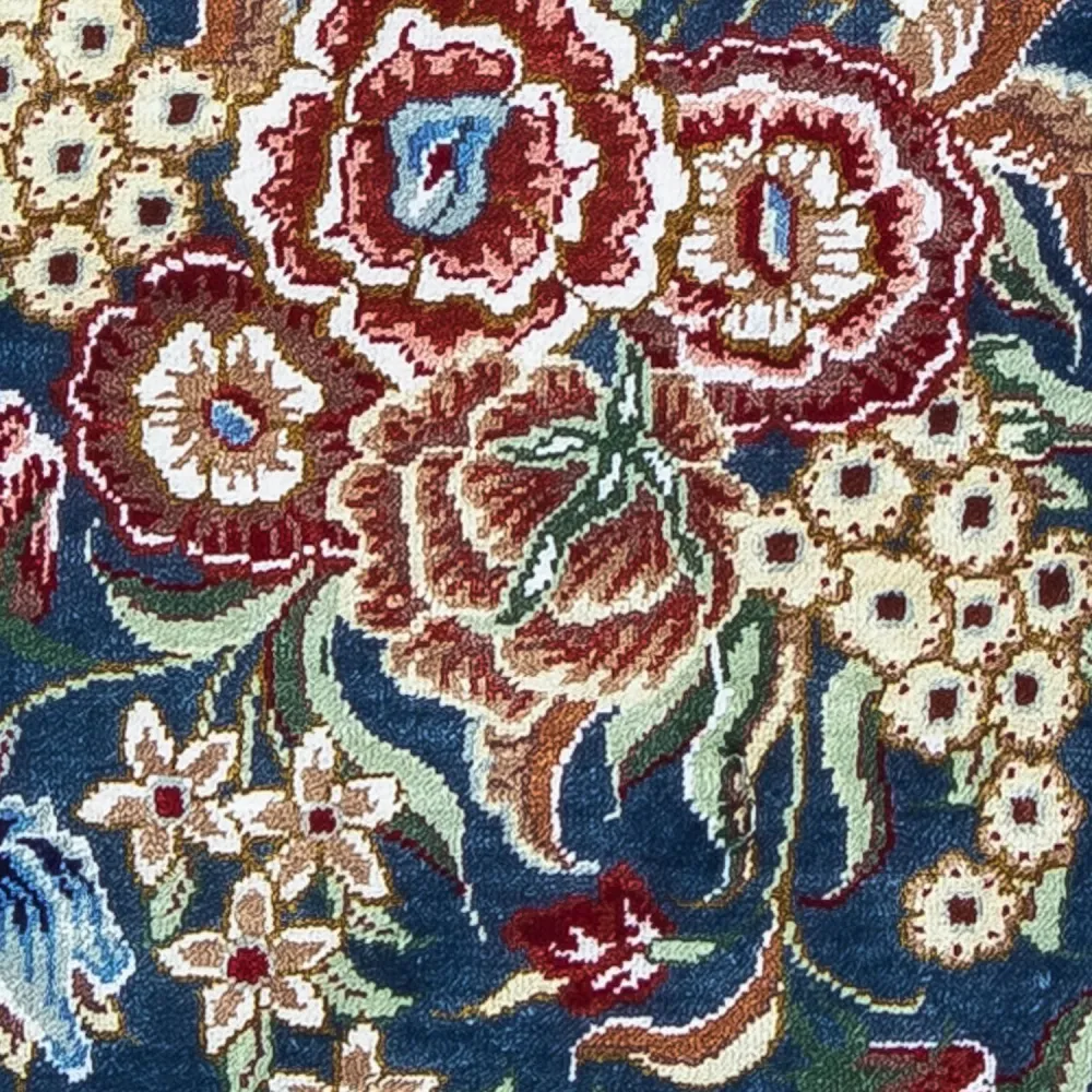 Silketeppe - Ghom Silk - Premium - 40 x 28 cm - mørkeblå