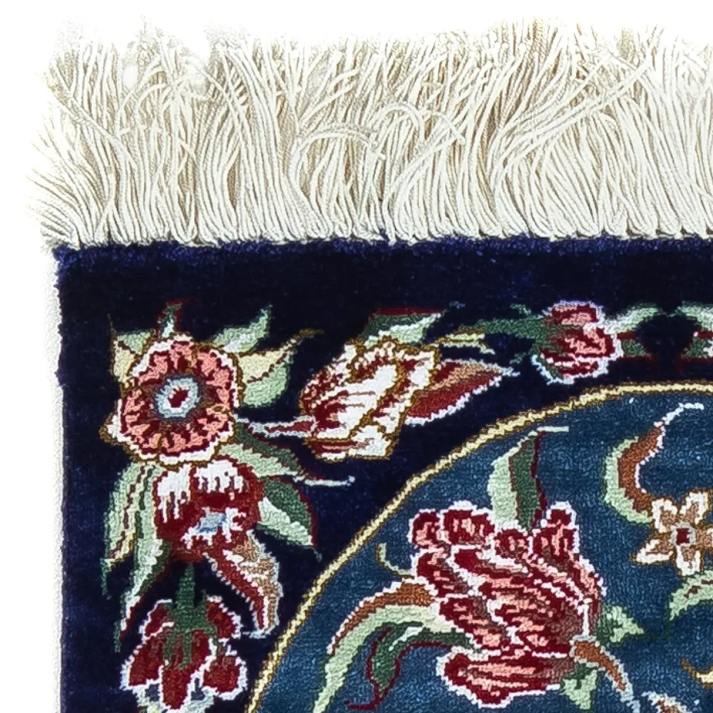 Silketeppe - Ghom Silk - Premium - 40 x 28 cm - mørkeblå