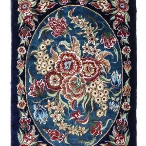 Silketeppe - Ghom Silk - Premium - 40 x 28 cm - mørkeblå