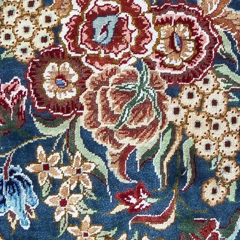 Silketeppe - Ghom Silk - Premium - 40 x 28 cm - mørkeblå