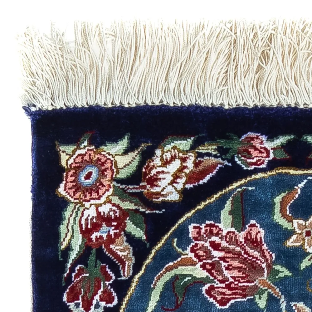 Silketeppe - Ghom Silk - Premium - 40 x 28 cm - mørkeblå
