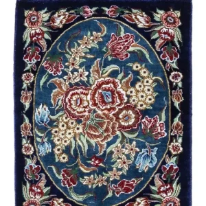 Silketeppe - Ghom Silk - Premium - 40 x 28 cm - mørkeblå