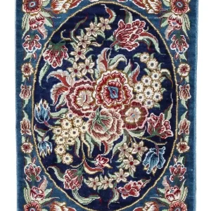 Silketeppe - Ghom Silk - Premium - 40 x 28 cm - mørkeblå