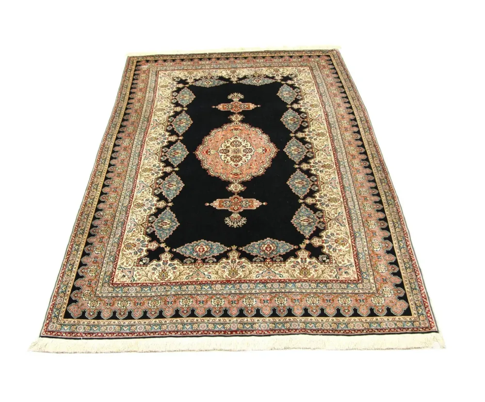 Silketeppe - Hereke Silk - Premium - 270 x 180 cm - blå