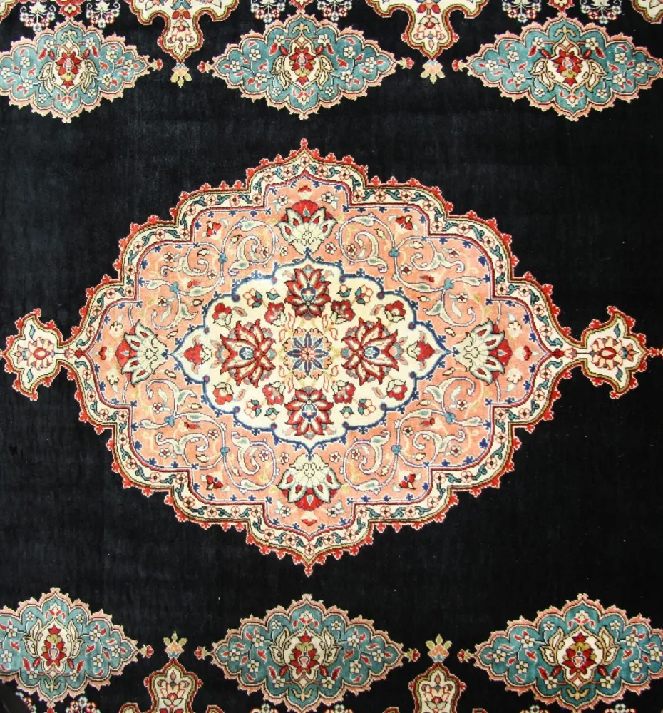 Silketeppe - Hereke Silk - Premium - 270 x 180 cm - blå