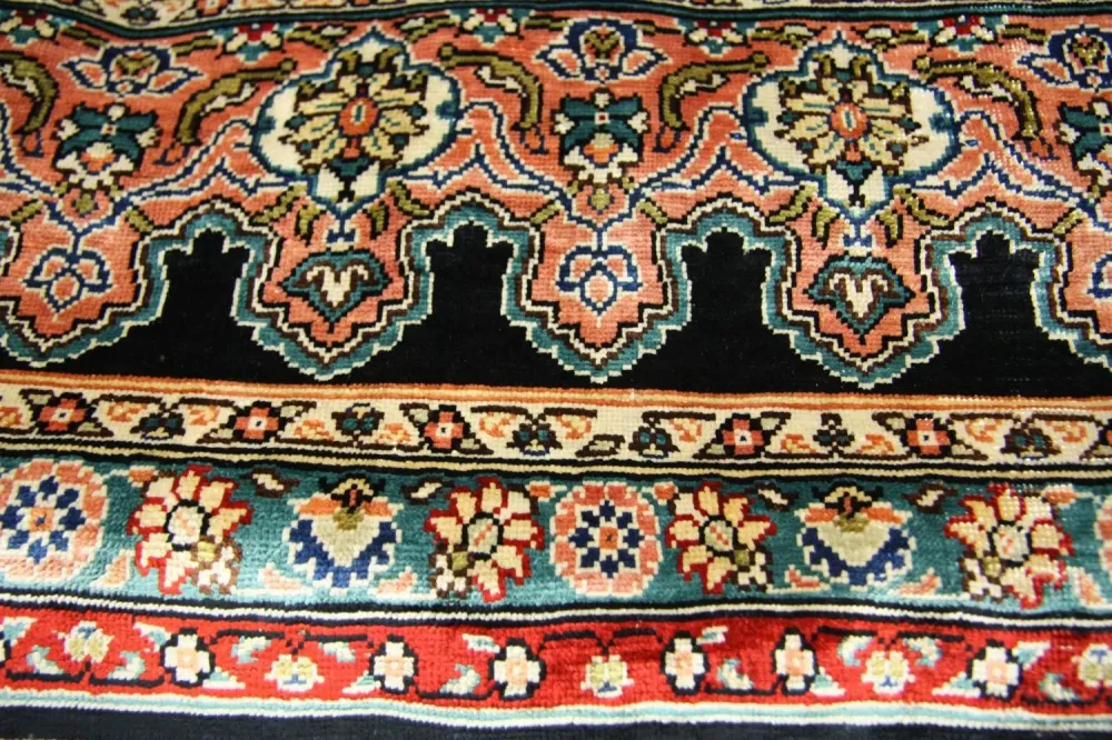 Silketeppe - Hereke Silk - Premium - 270 x 180 cm - blå