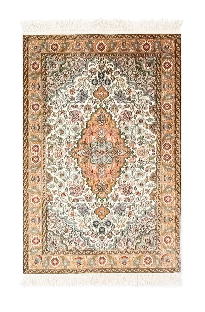 Silketeppe - Kashmir silke - 120 x 80 cm - beige