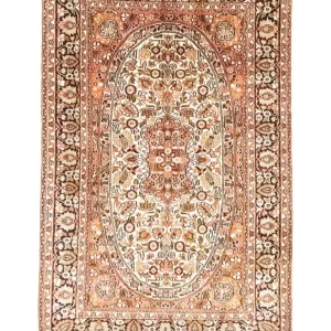 Silketeppe - Kashmir silke - 125 x 83 cm - oransje