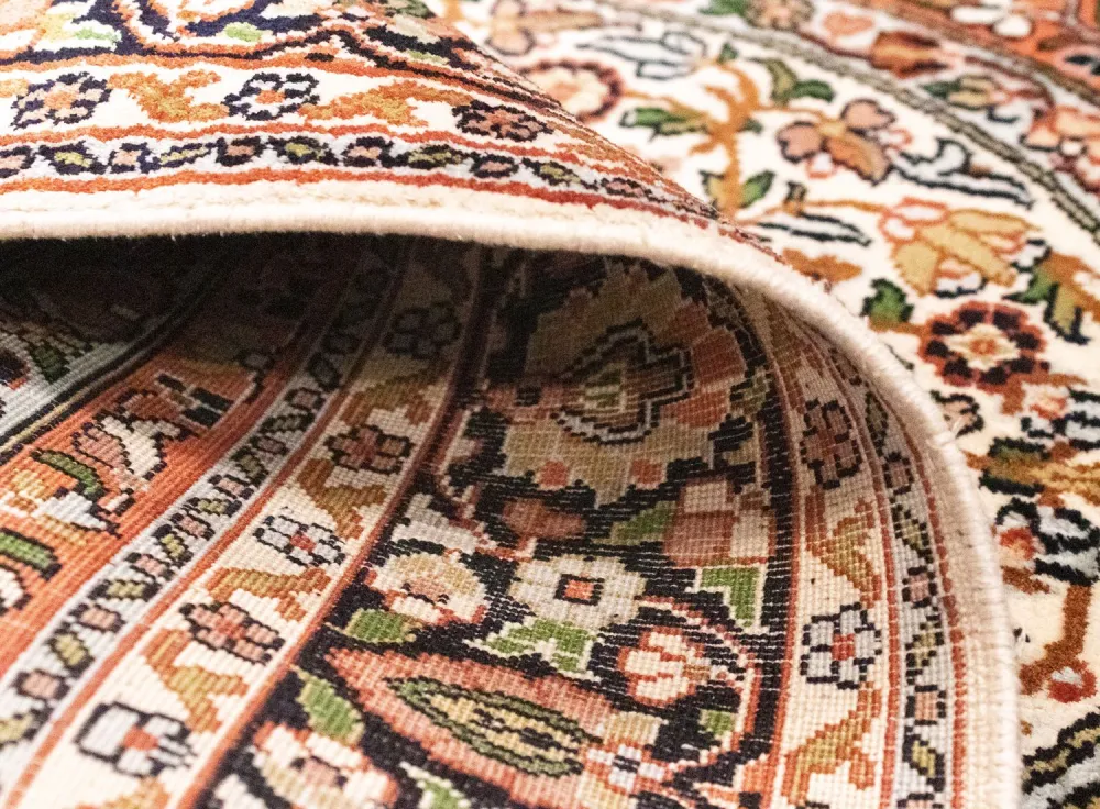 Silketeppe - Kashmir silke - 125 x 83 cm - oransje