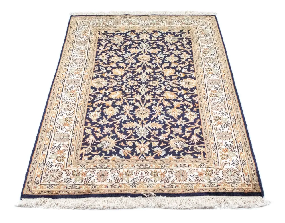 Silketeppe - Kashmir silke - 127 x 74 cm - blå